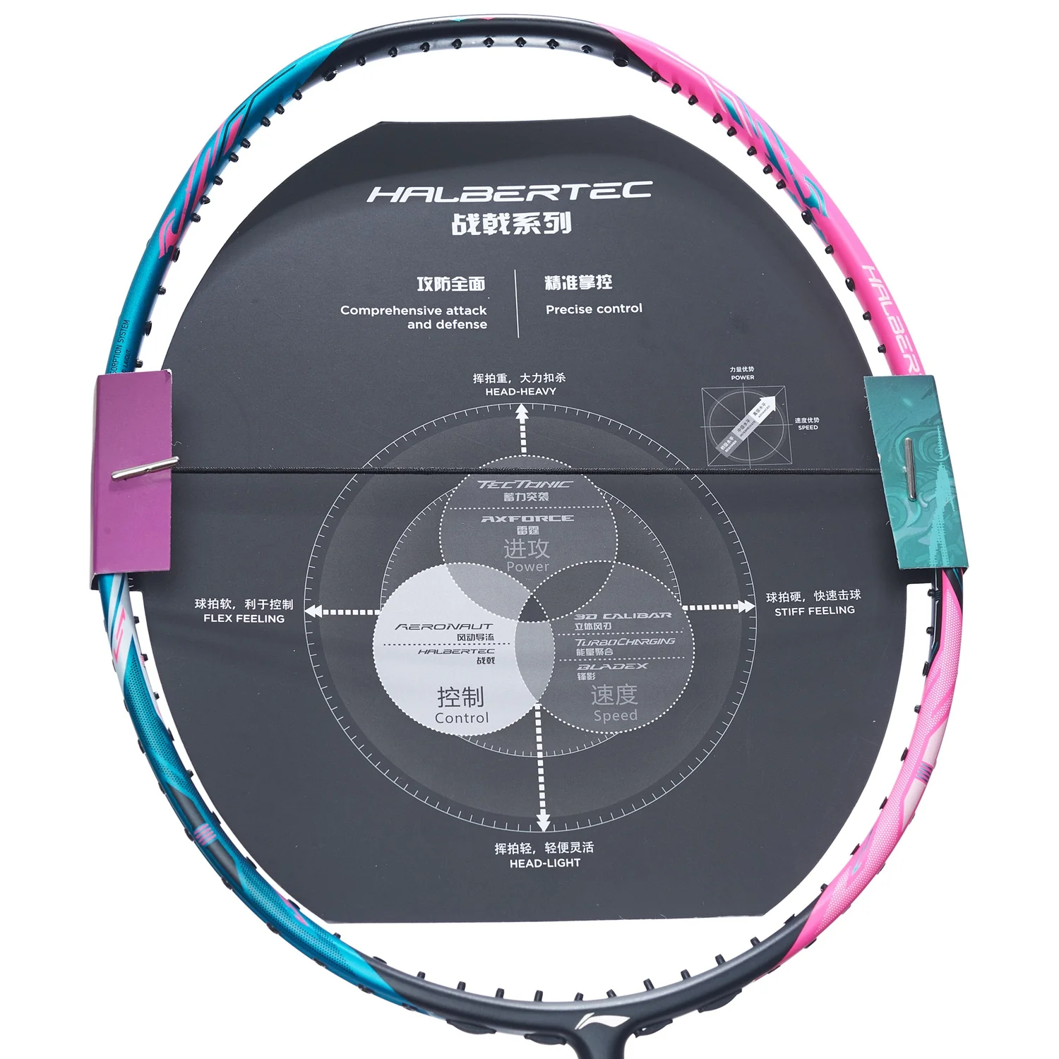 Badmintonschläger HalberTec 8000 (3U) Green/Pink - unbespannt - AYPT369-3 - Image 17