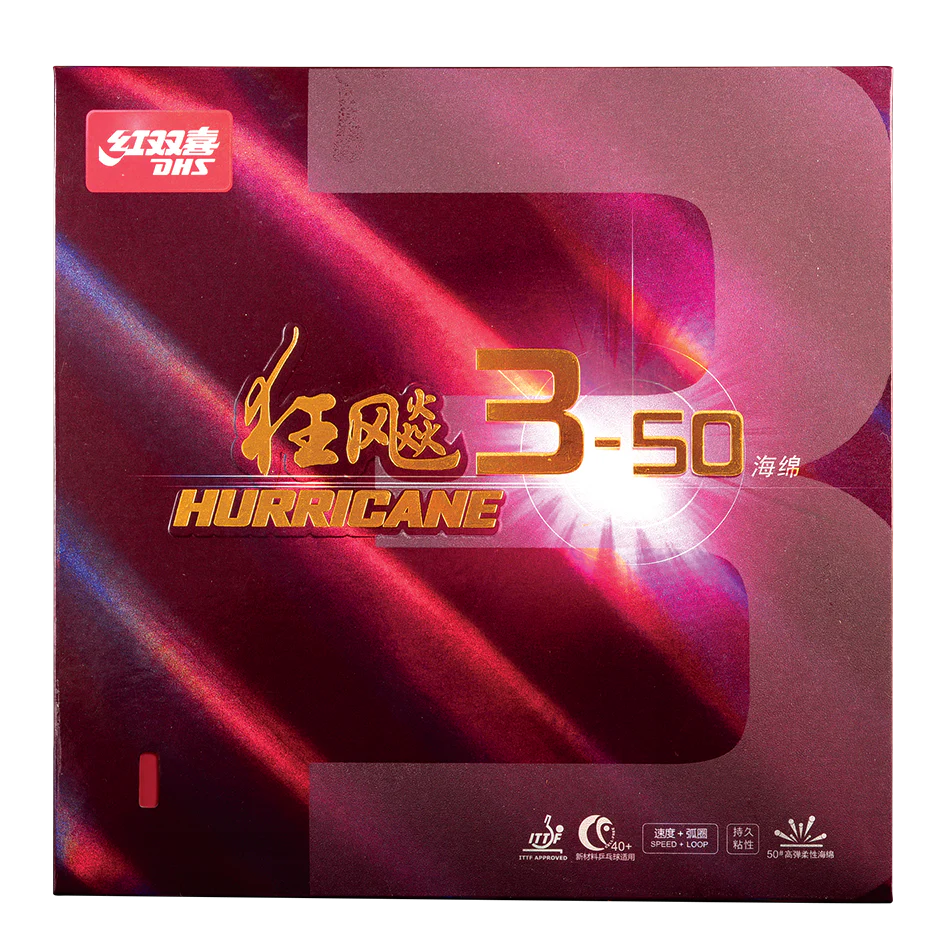 DHS Hurricane 3-50 Belag 37 2,1mm rot  - DXDJ957-4