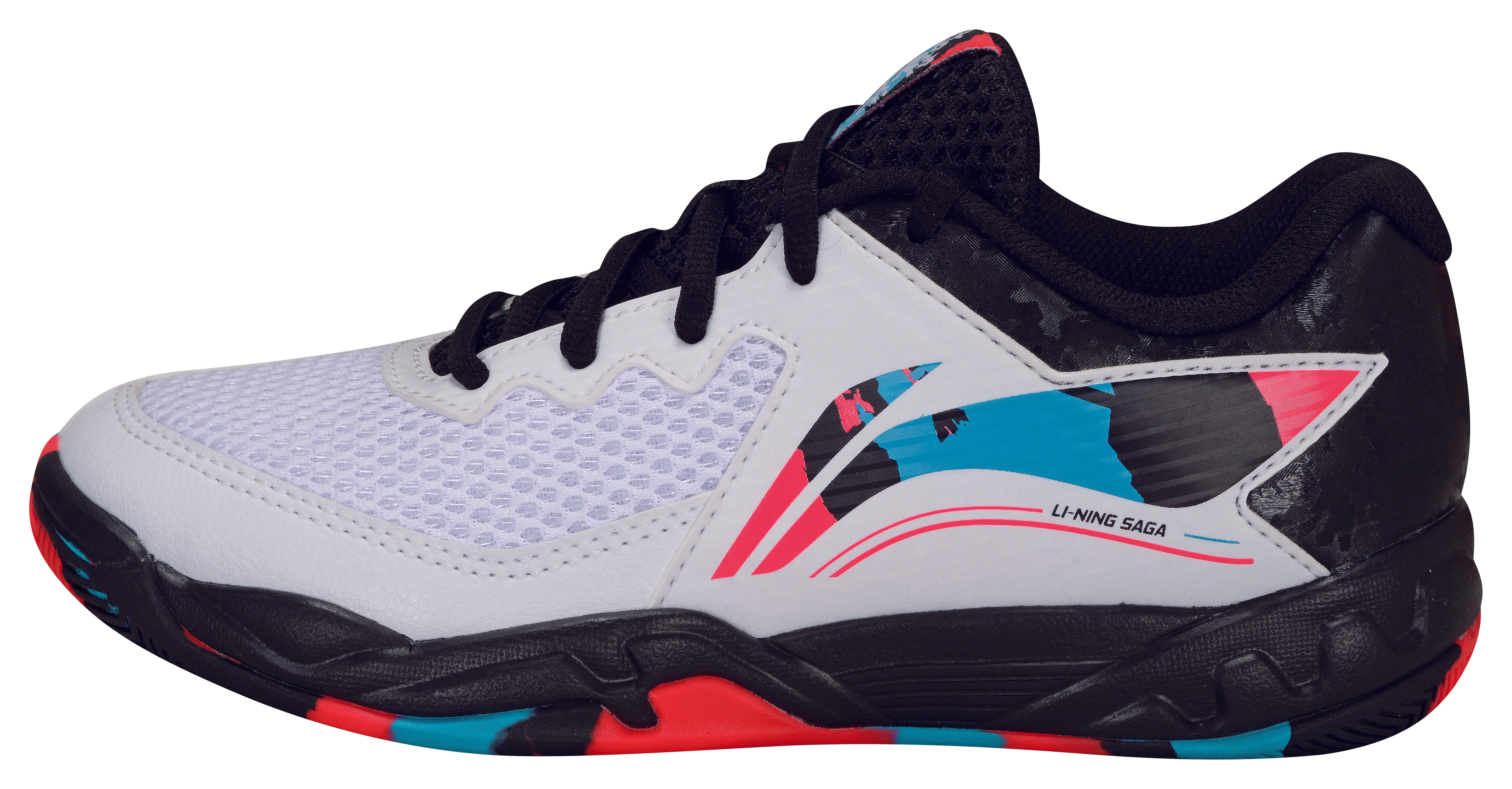 Kinder Badmintonschuh "Saga II Lite JR" weiß-schwarz-rot - AYTT008-1 - Image 3