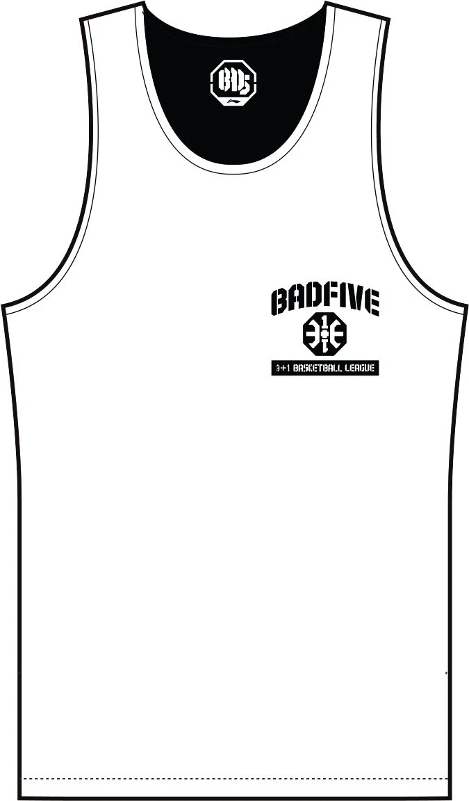 Unisex Basketball-Competition Reverse Top "Anti-Warrior" Badfive BIG schwarz+weiß - AAYT045-1 - Image 2