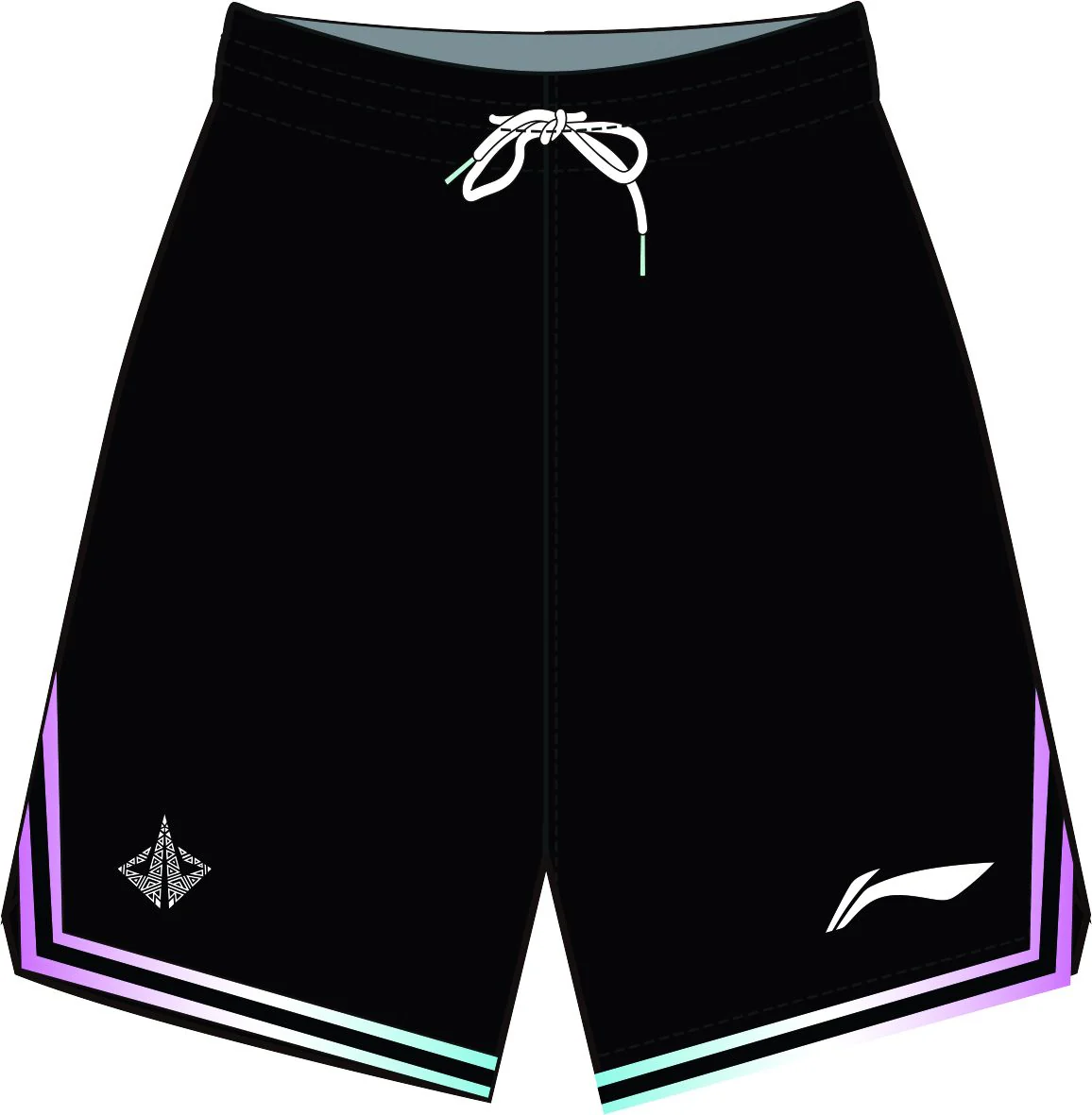 Unisex Basketball Wettkampf-Dress "Li-Ning Team" (Set aus Tank und Shorts) Schwarz - AATT013-6 - Image 3
