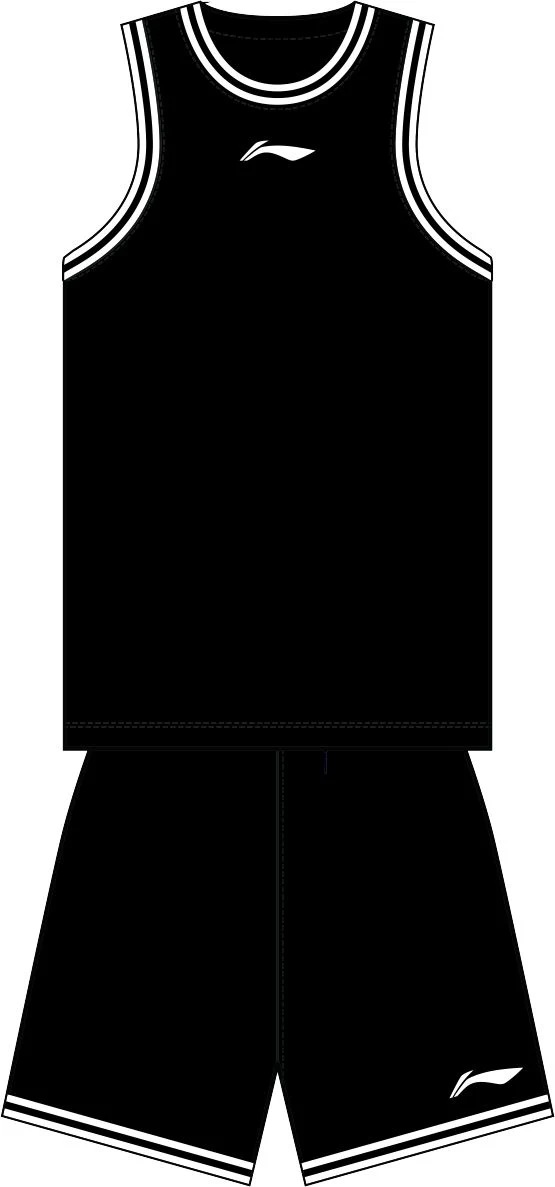 Unisex Basketball Wettkampf-Dress "TEAM" (Set aus Tank und Shorts) Schwarz - AATT001-6 - Image 2