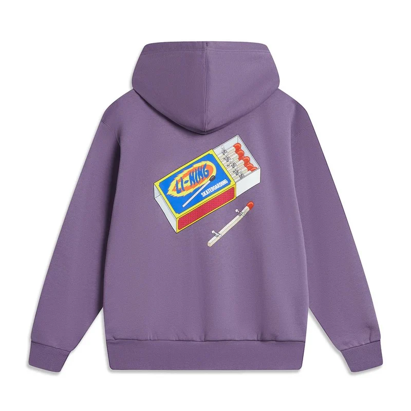 Unisex Skateboard Casual Hoody "LN FIRE" lila - AWDT953-2 - Image 4