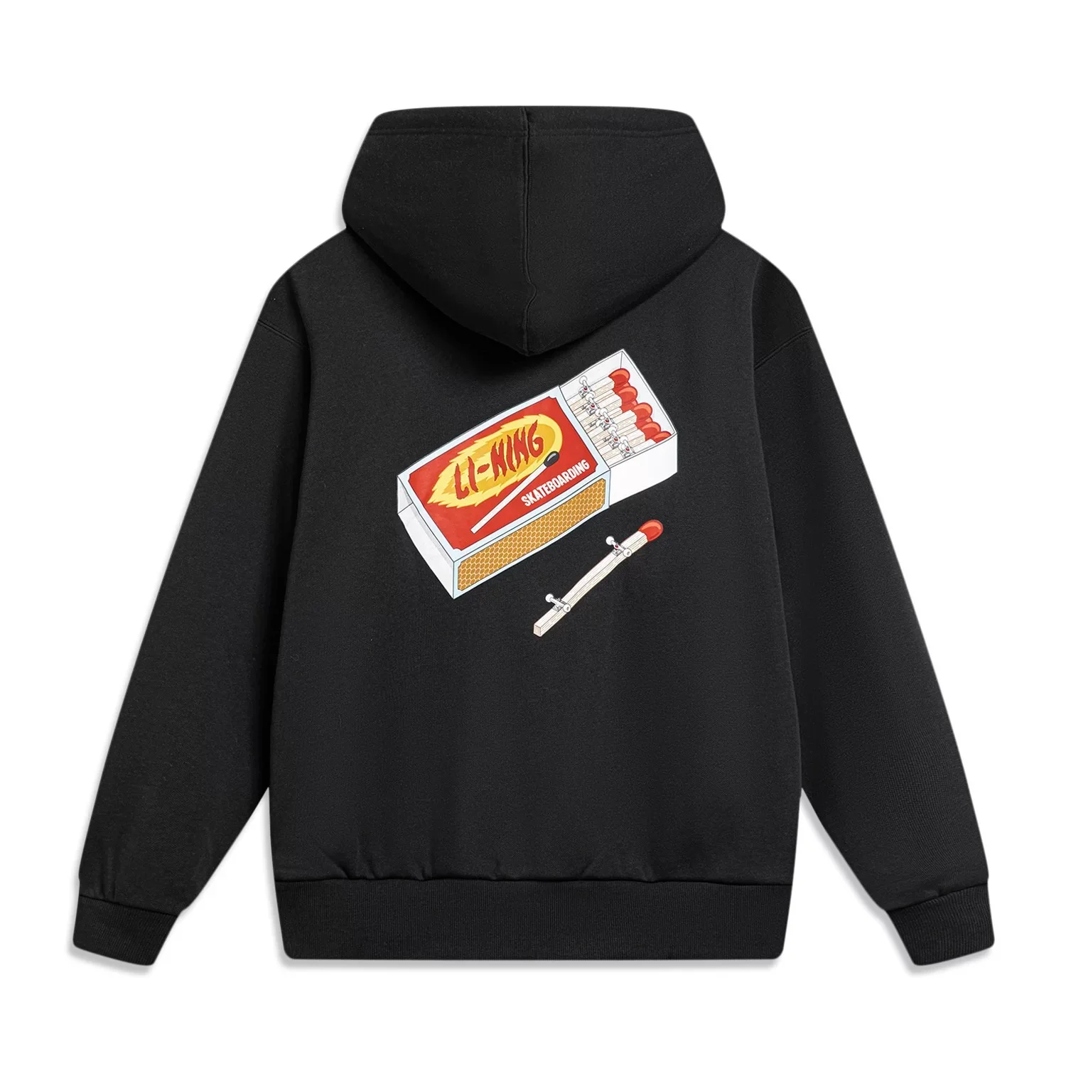 Unisex Skateboard Casual Hoody "LN FIRE" schwarz - AWDT953-1 - Image 4