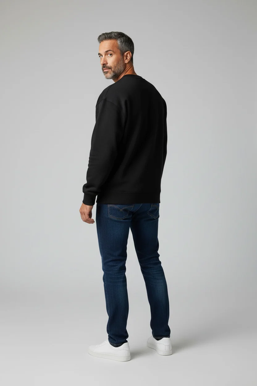 Unisex Skateboard Casual Sweater "LN FIRE" schwarz - AWDT949-1 - Image 3